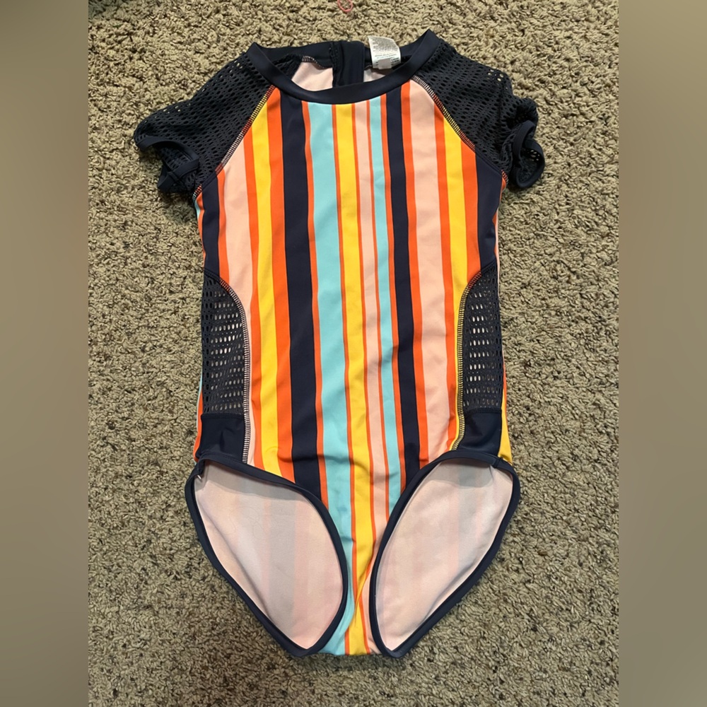 art class Vibrant Striped Kids Swim One Piece